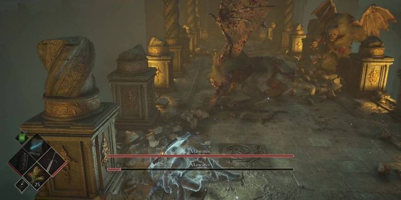 It is possible to fight one maneater at a time and it makes the fight easier