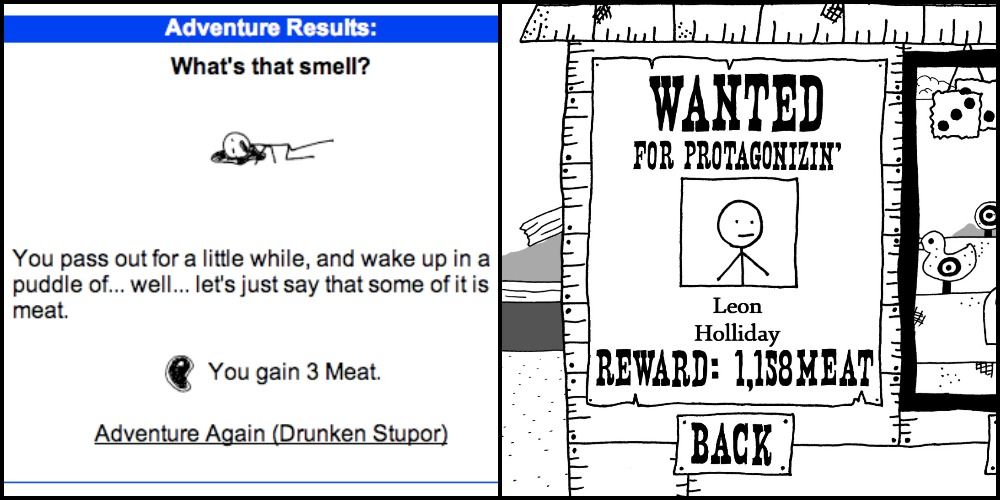 Screenshots from Kingdom of Loathing and West of Loathing