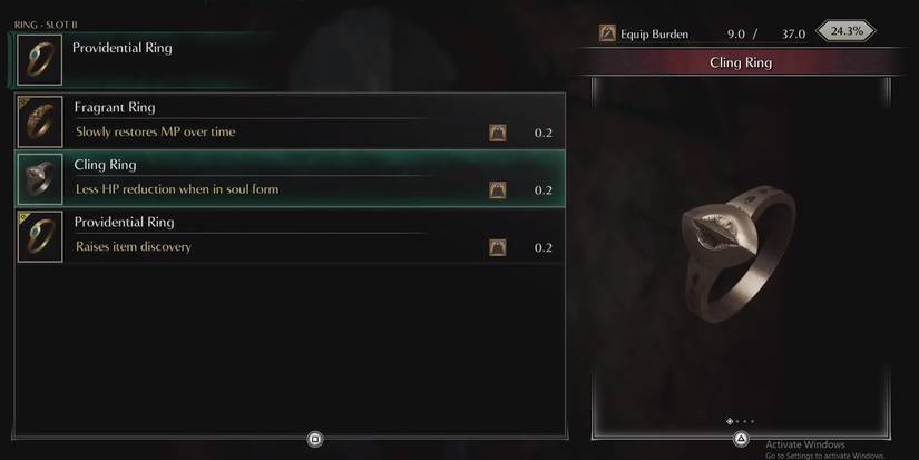 Looking at a ring in the inventory - Demons Souls Tips From Dark Souls