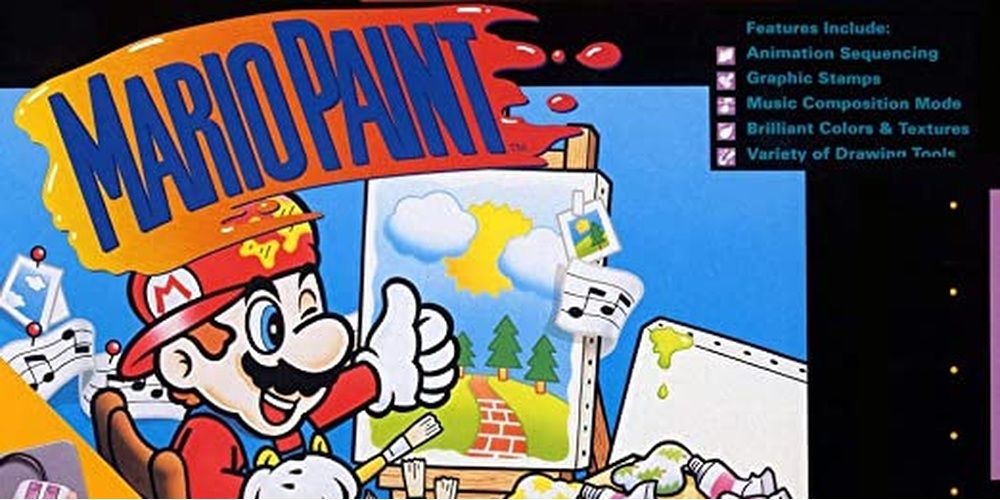 Mario Paint SNES Game Cover