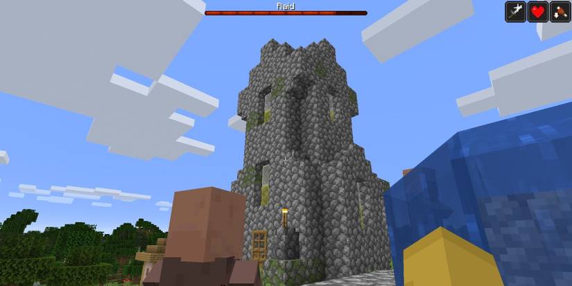 Raid beginning to generate in Minecraft