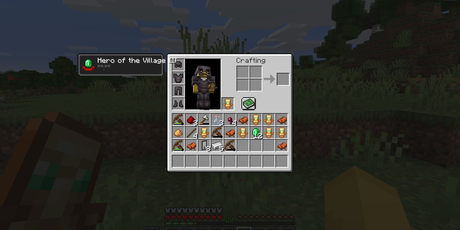 Loot that could be obtained during a raid in Minecraft