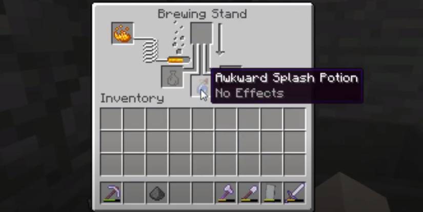 Minecraft Splash Water Bottle In Brewing Stand