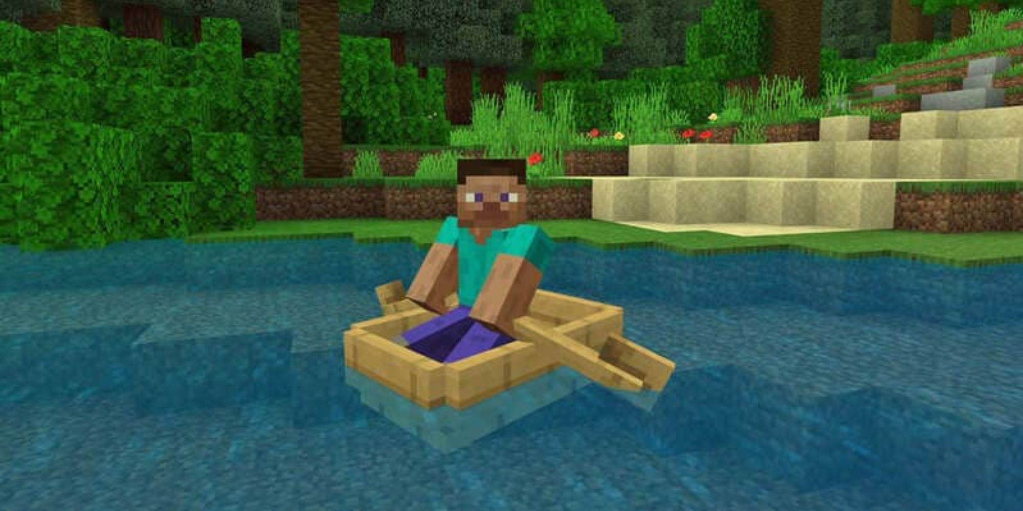 Minecraft Steve In A Boat