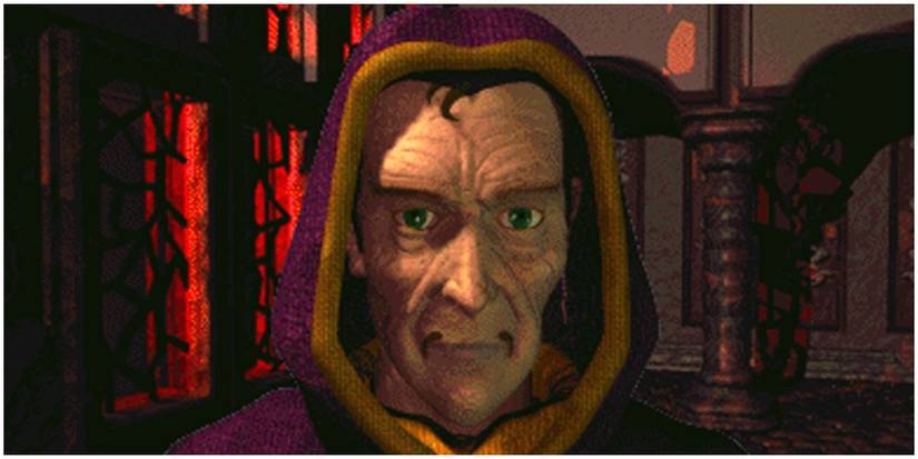 Morpheus's talking head as he talks to the Vault Dweller