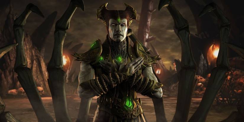 A screenshot of Shinnok from Mortal Kombat X