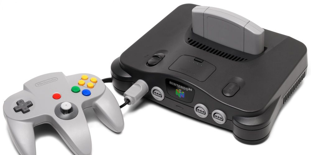 N64 And Controller With Blank Cartridge Inserted