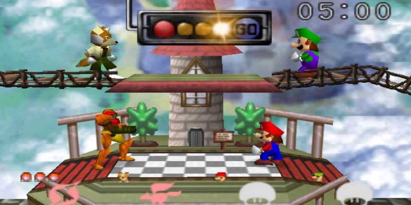 Nintendo N64 Super Smash Bros Four-Player in Mario stage