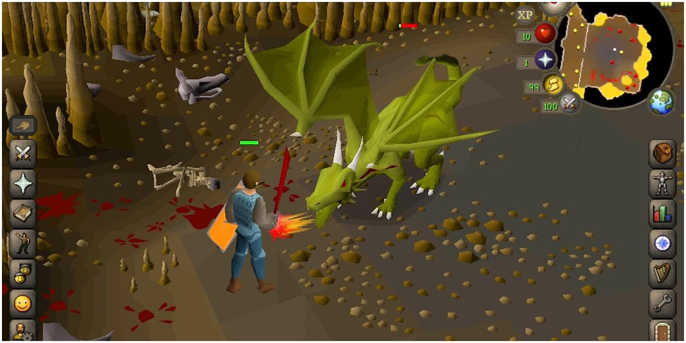 A Player Battling A Dragon In Old School RuneScape