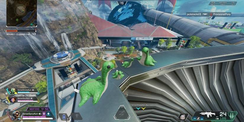 A Family Of Nessies On The Olympus Map In Apex Legends