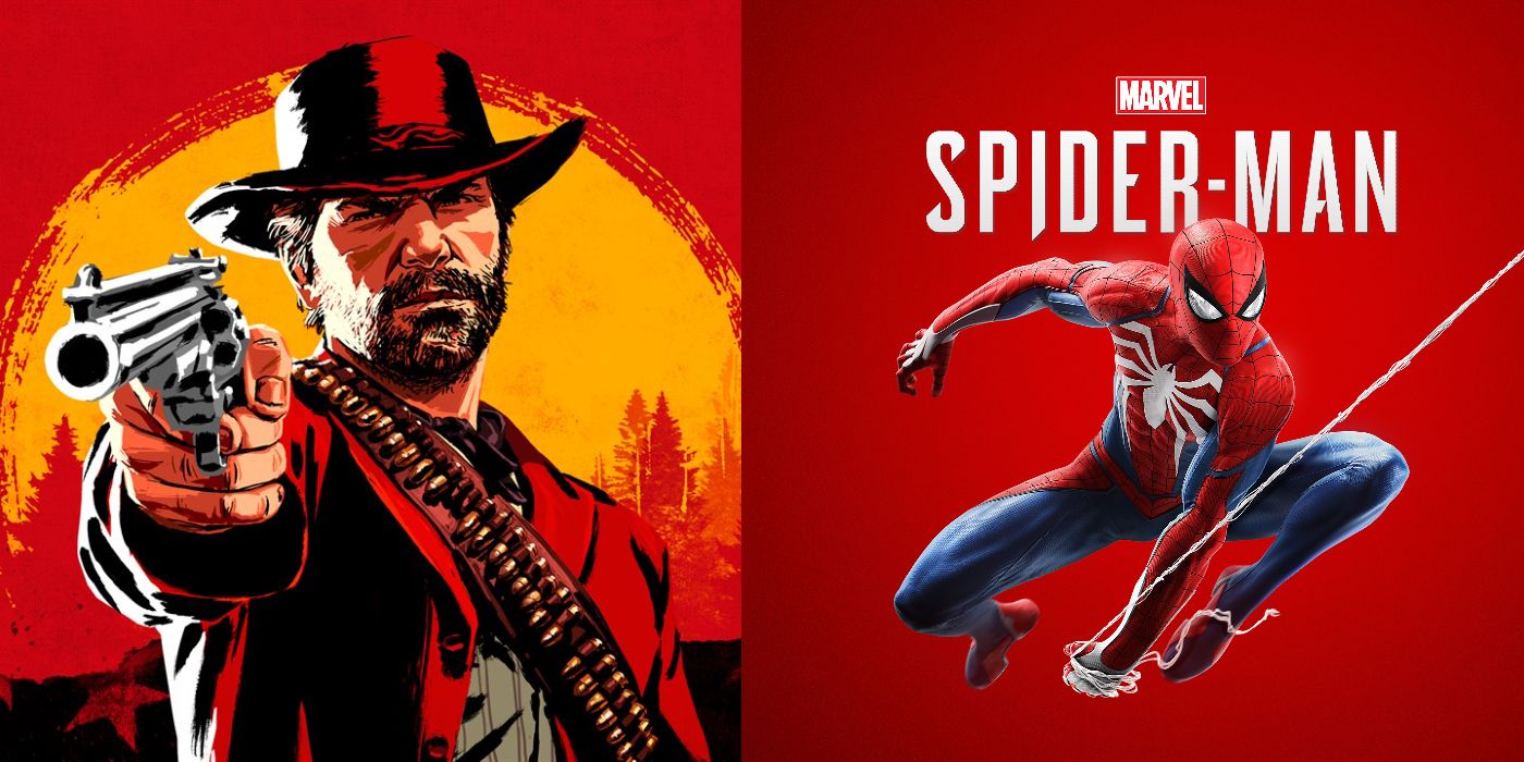 (Left) Red dead redemption 2 promotional image (Right) Spider-Man ps4, spider-man promotional image