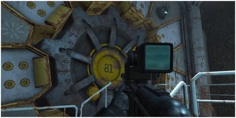 A Railroad symbol on the entrance of Vault 81