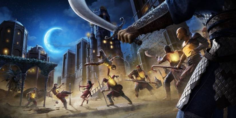 image of multiple men with swords attacking the Prince in Prince of Persia: Sands of Time