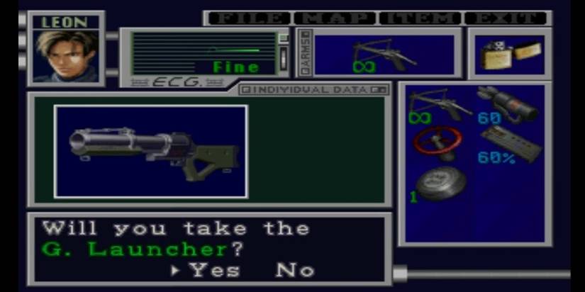 Classic Resident Evil 2 Inventory Screen