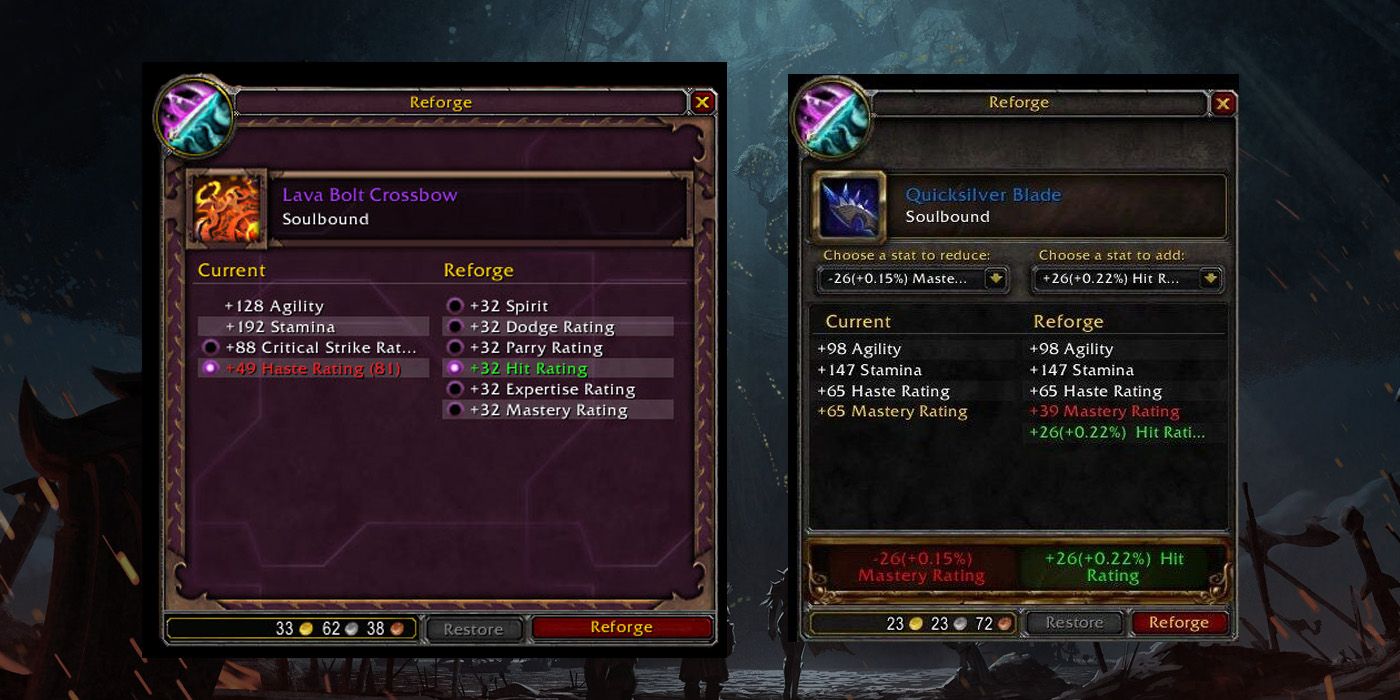 Reforge feature in WoW - WoW Features Players Miss