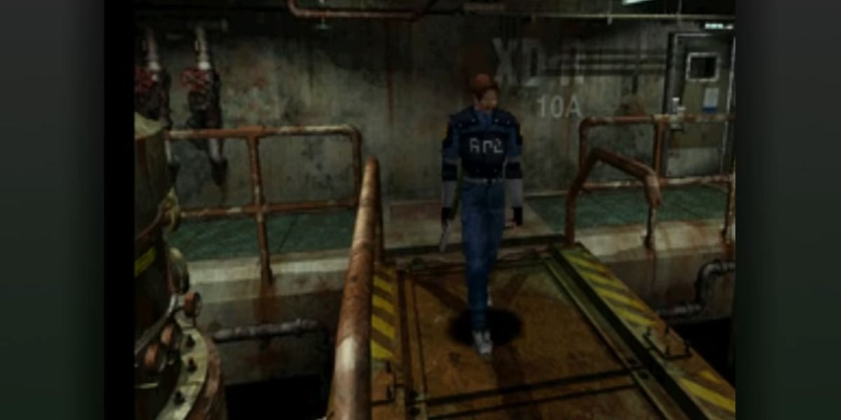 Screenshot of the character moving in Resident Evil 2.