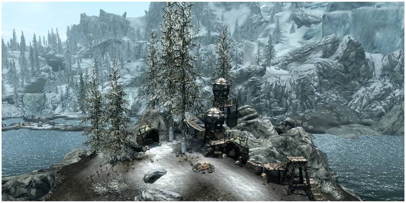 An overhead view of Riekling Island