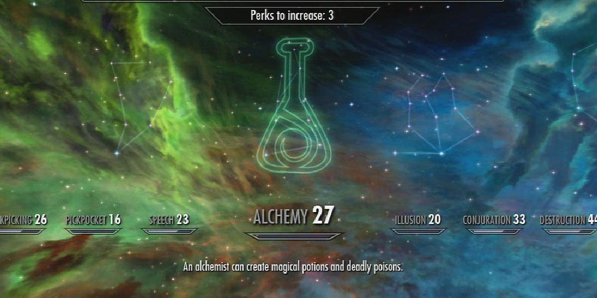 The Alchemy Tree Selected in the Level Up Screen