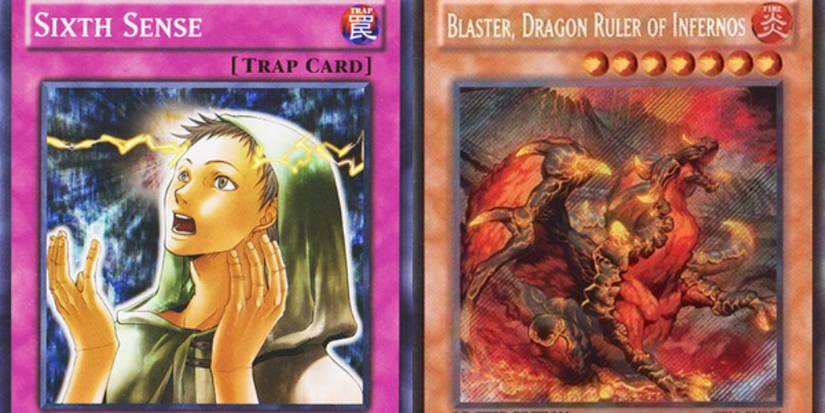 Sixth Sense and Blaster, Dragon Ruler of Infernos TCG artwork