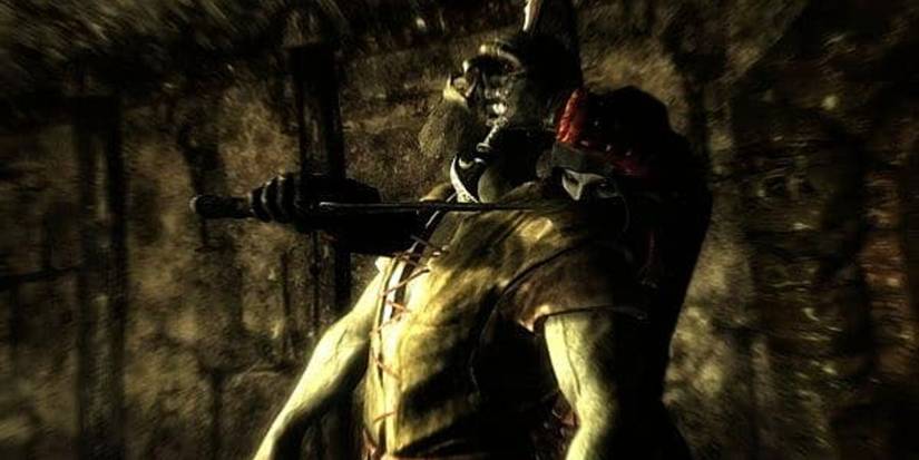 Skyrim assassin cutting enemy's throat