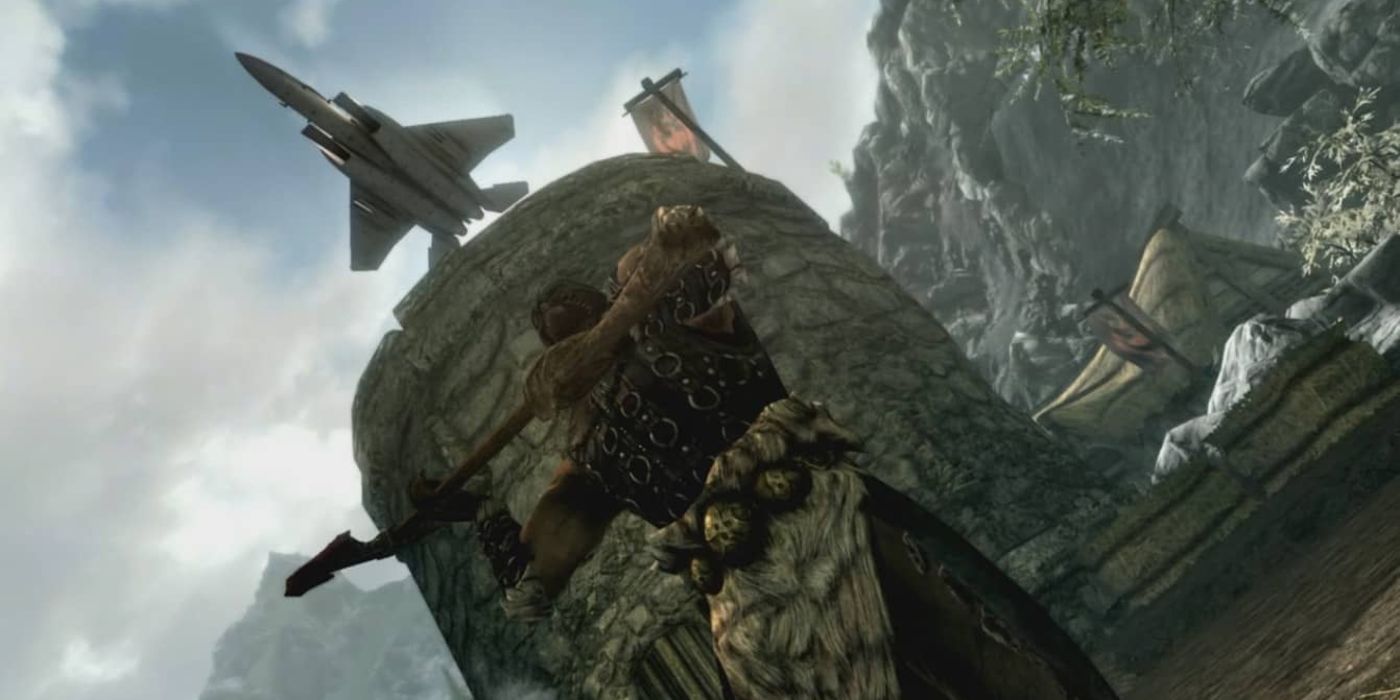 Skyrim fighter jets as dragons