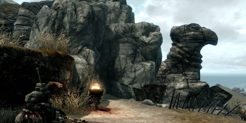 Skyrim Rebel's Cairn Cave Entrance