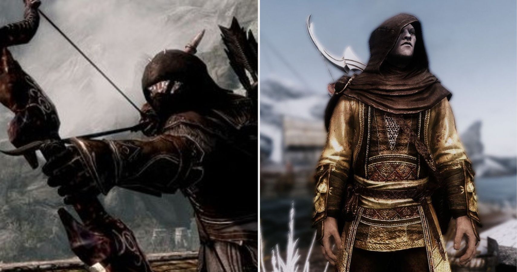Skyrim stealth archer and a hooded assassin
