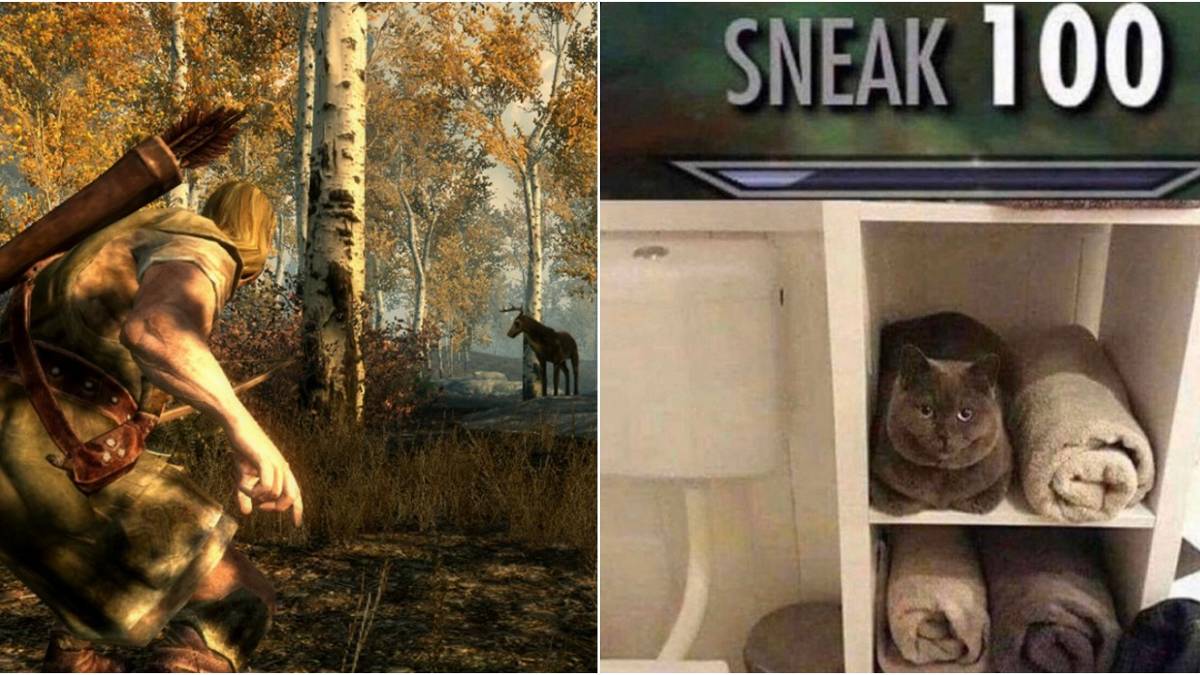 Skyrim memes sneaking stealth feature