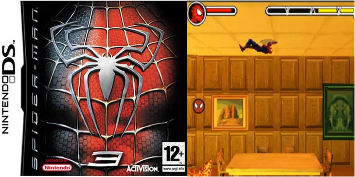 Spider-Man 3 Split Image Cover and DS Gameplay