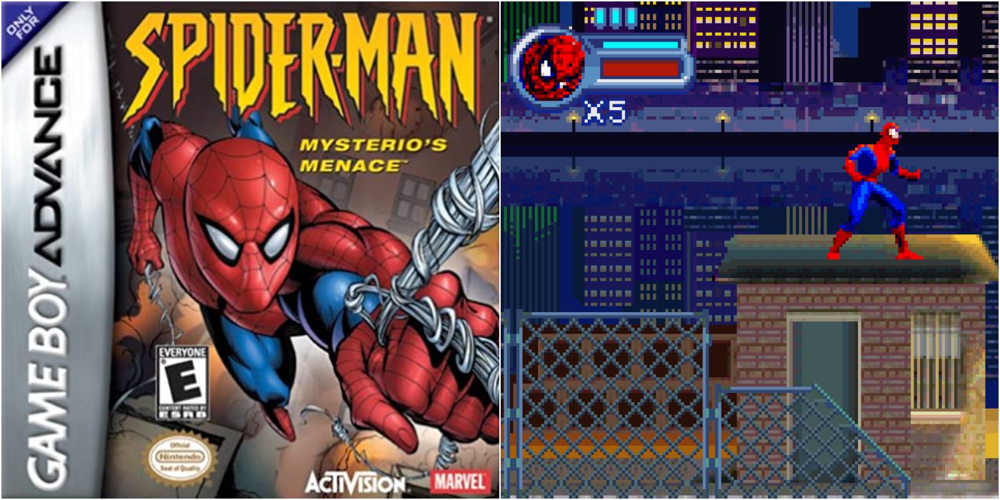Spider-Man Mysterio's Menace Split Image Cover and Screenshot