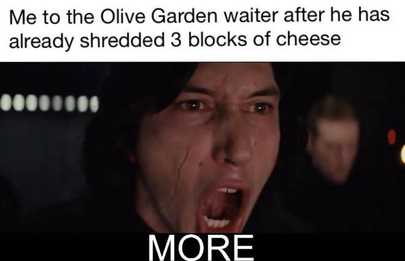Star Wars Kylo Ren Olive Garden Cheese Meme