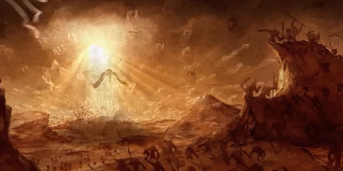 The Eternal Conflict with angels descending upon demons - Diablo Nephalem Trivia