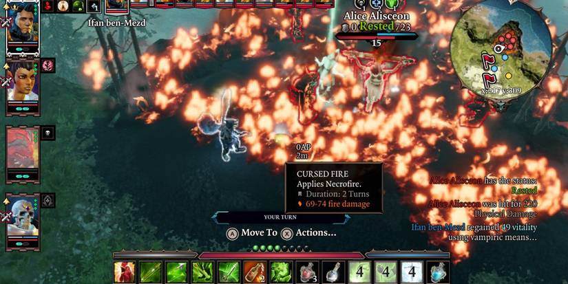 Using a healing spell on Alice- Divinity Original Sin 2 Alice Alisceon Tips