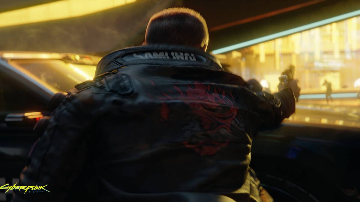 V shooting out of a car