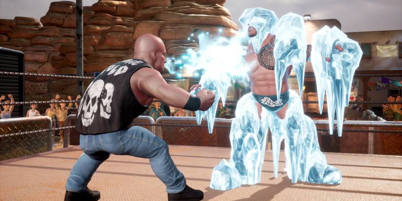 WWE 2K Battleground Stone Cold Freezing The Rock