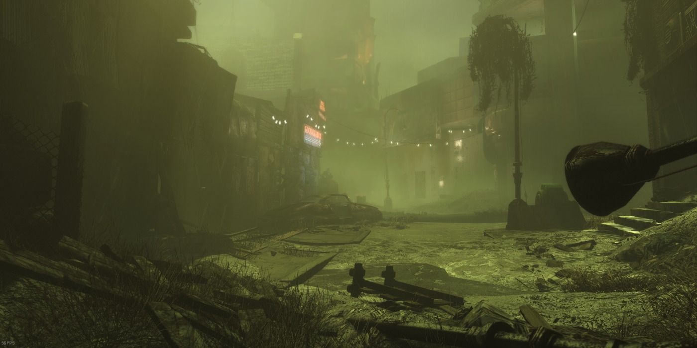 image of an irradiated wasteland city in Fallout
