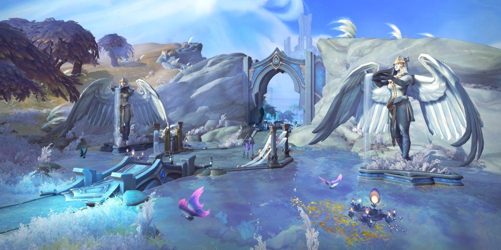 World Of Warcraft Shadowlands Celestial Bridge Overhead Shot