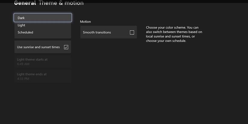 Xbox dark mode theme
