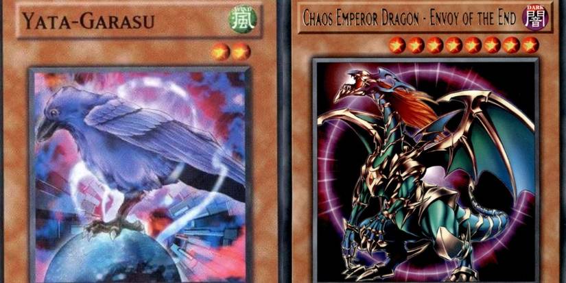 Yata Garasu and Chaos Emperor Dragon - Envoy of the End TCG artwork