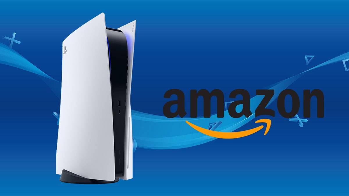 PS5 next to amazon logo