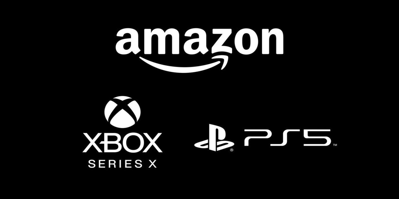 amazon, ps5, and series x logos together