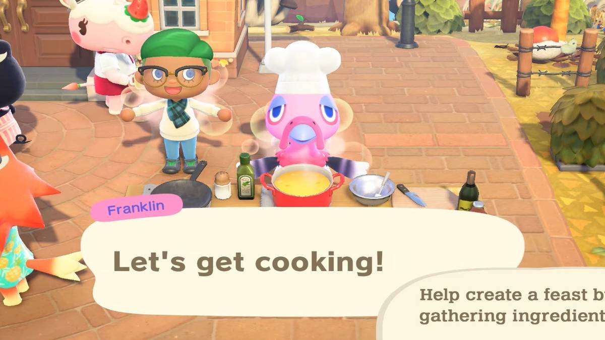 animal crossing new horizons franklin on turkey day