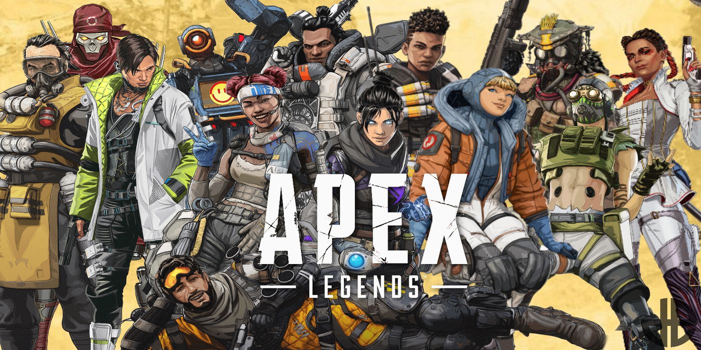 apex legends full roster with yellow background