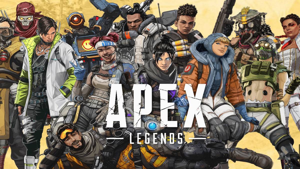 apex legends full roster with yellow background