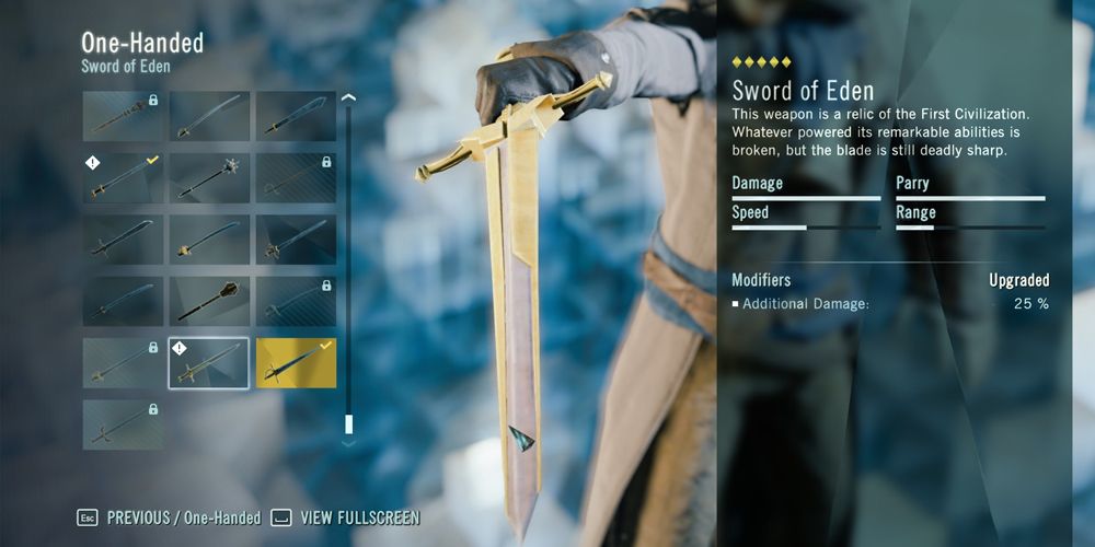 A Sword of Eden from the Assassin's Creed universe