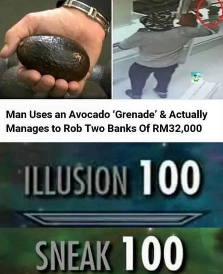 Avocado grenade sneak meme