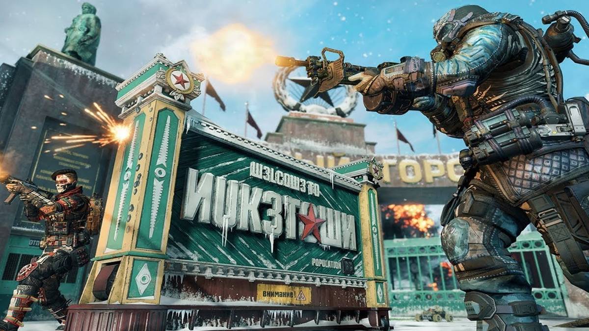 players shooting by nuketown sign in bo4