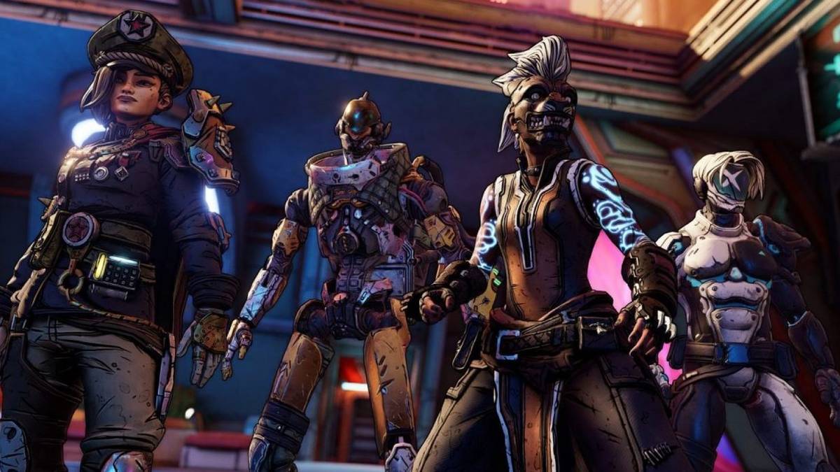 borderlands 3 vault hunters lined up together in final form skins