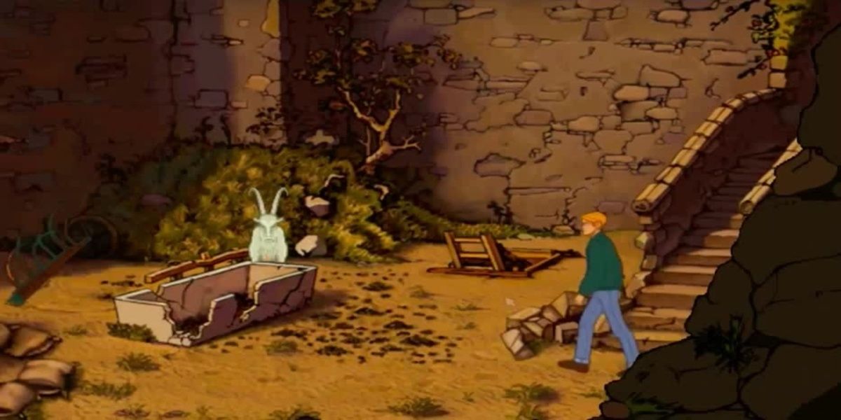 Infamous goat puzzle from broken sword