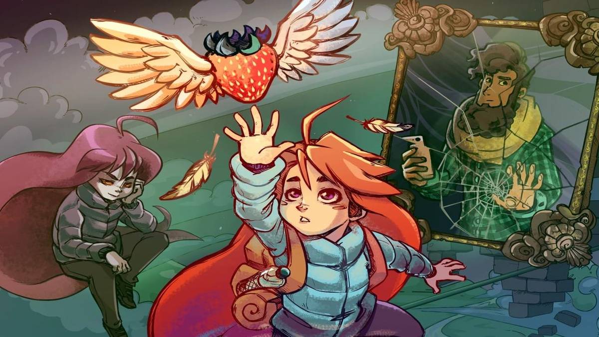 Madeline reaches for flying strawberry